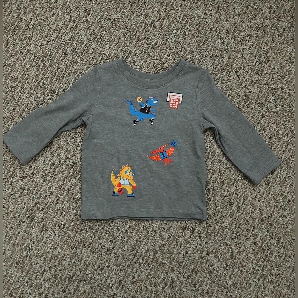 Cat & Jack gray long sleeve tee 12m